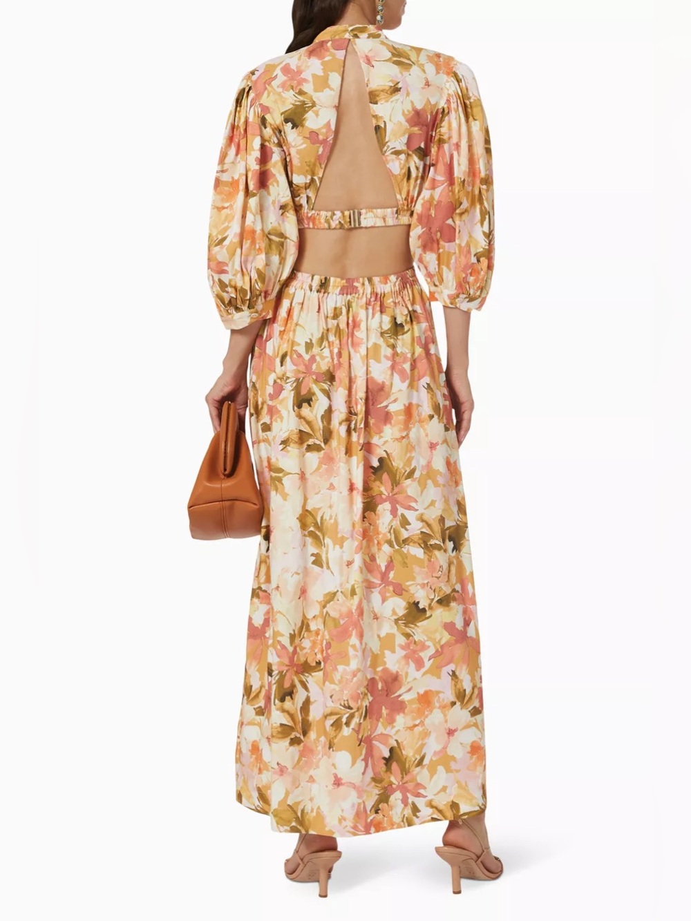 Significant Other Women’s Size 8 Svana Linen Blend Watercolor Floral Maxi Dress - Picture 2 of 14